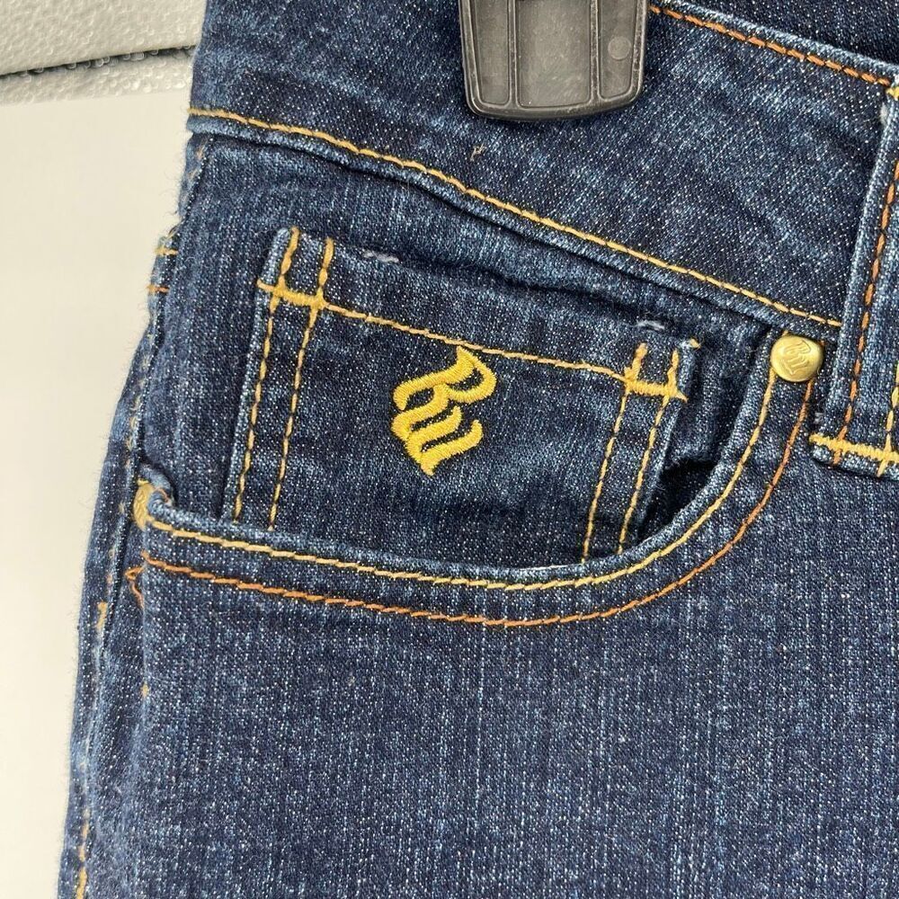 Y2K Rocawear Low Rise Bootcut Jeans Size 5 Dark Wash Stretch Denim Womens - Picture 4 of 15